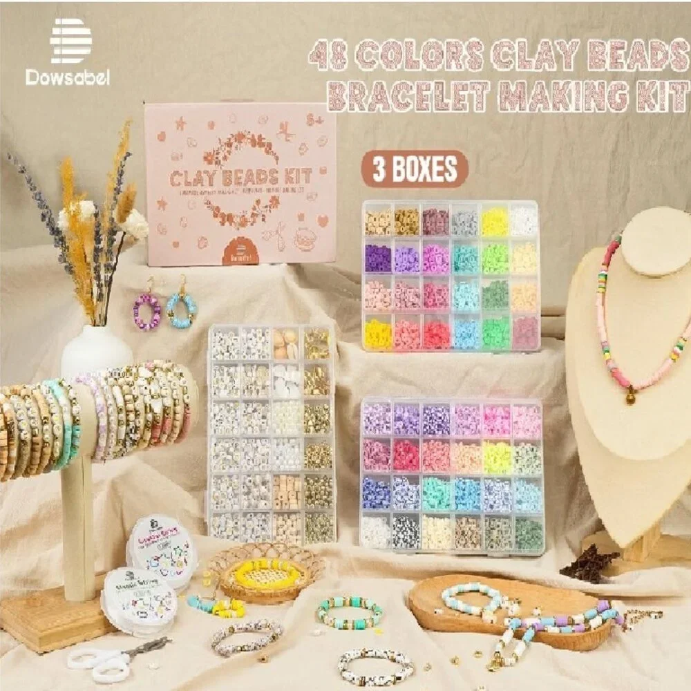 Clay Bead DIY Jewelry Kit 10800Pcs Letter Beads Friendship Bracelets SEALED